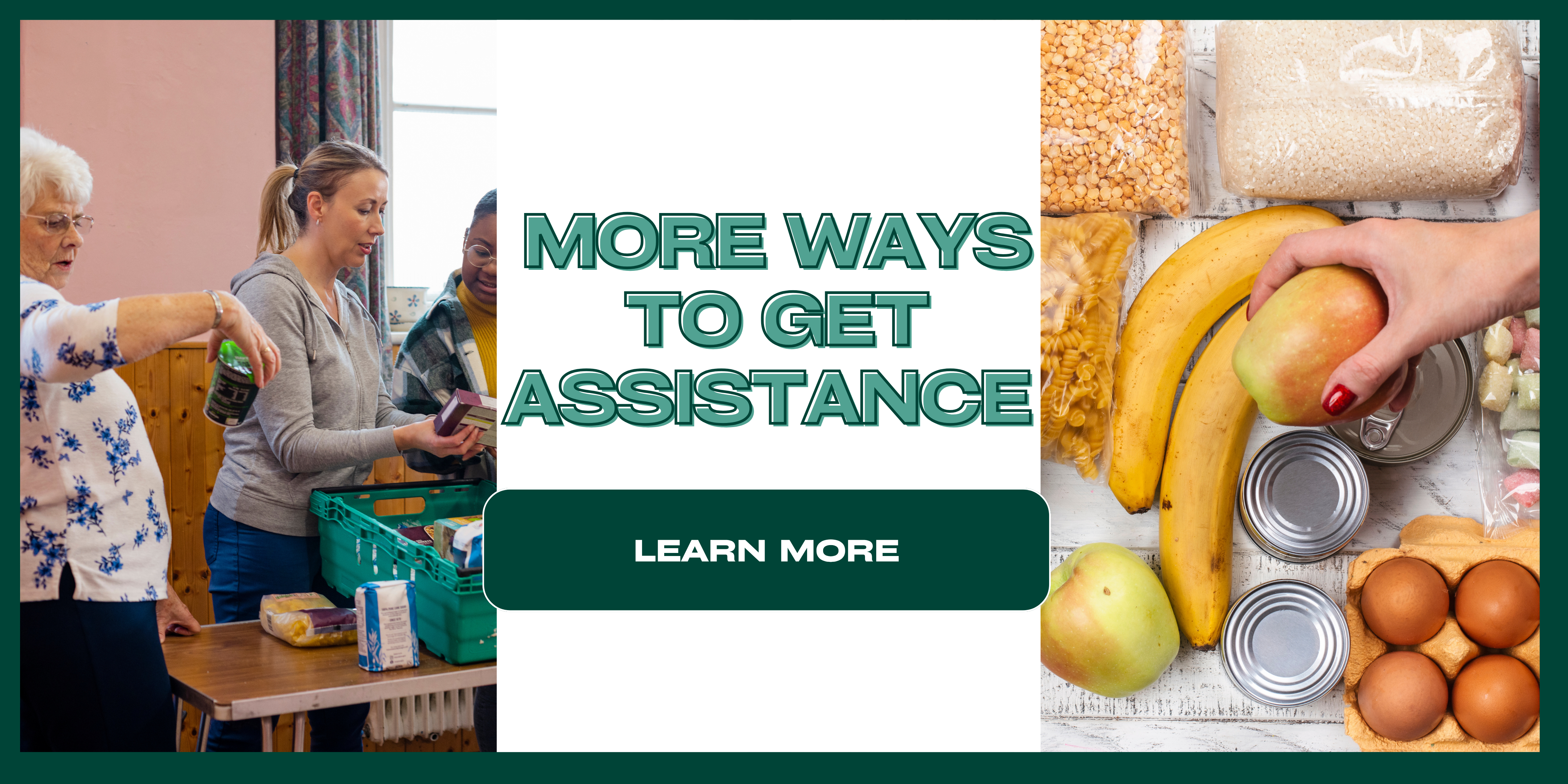 People receiving food at a distribution site – link to more ways to get assistance from the Kenner F