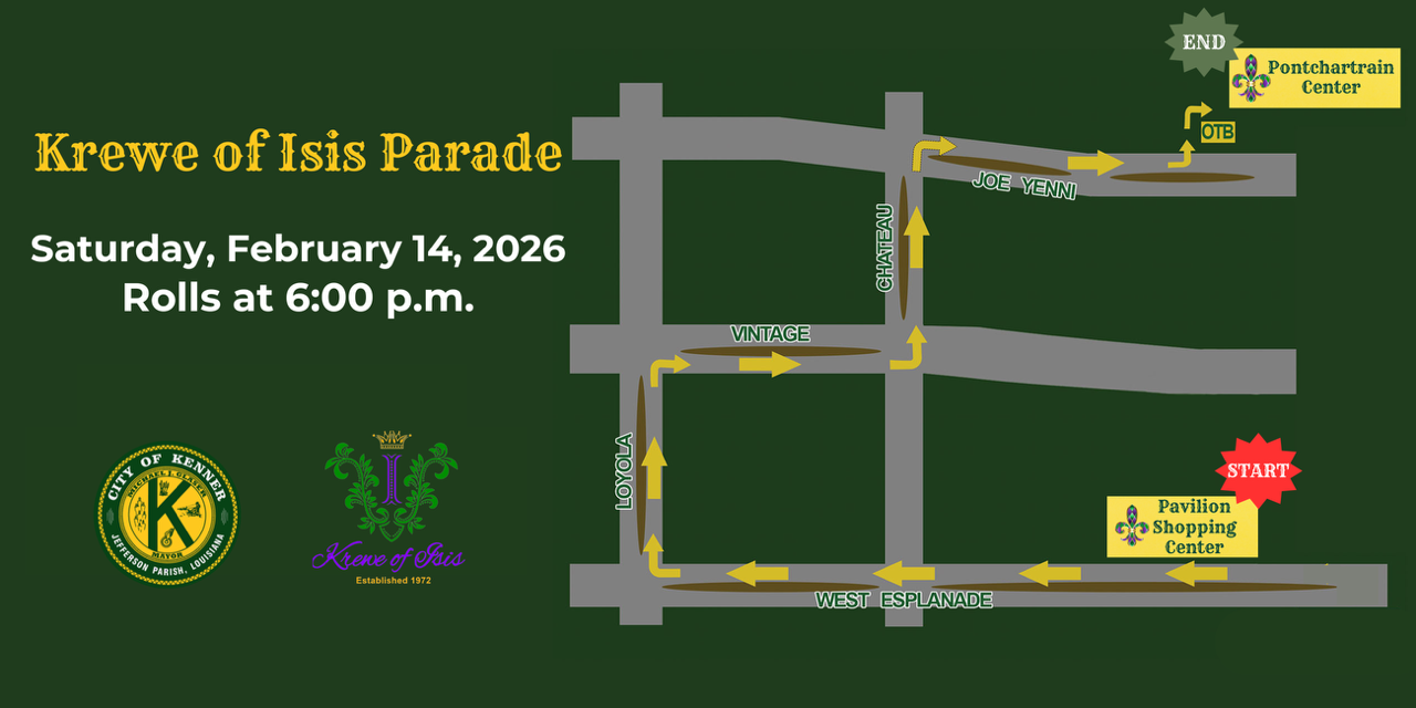 Krewe of Isis Parade route WEBSITE