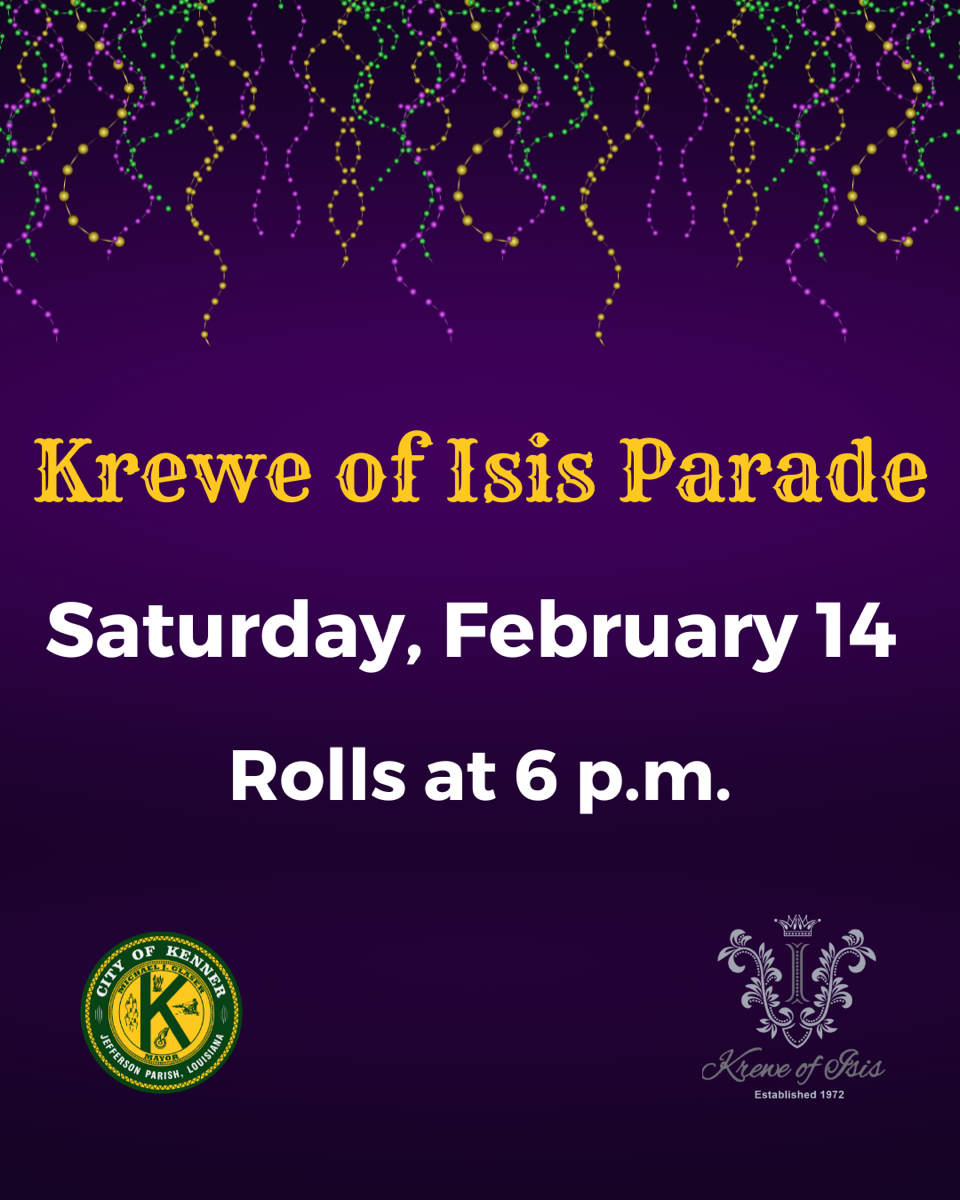 Krewe of Isis Parade times and date 4X4 sign (Instagram Post 