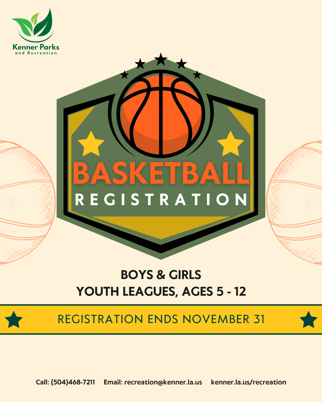 Winter youth Basketball Registration 2025